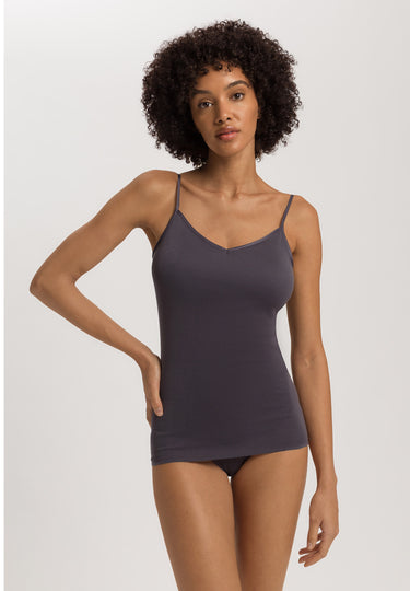 Cotton Seamless Spaghetti Cami Padded | Black Pearl 71605-2183